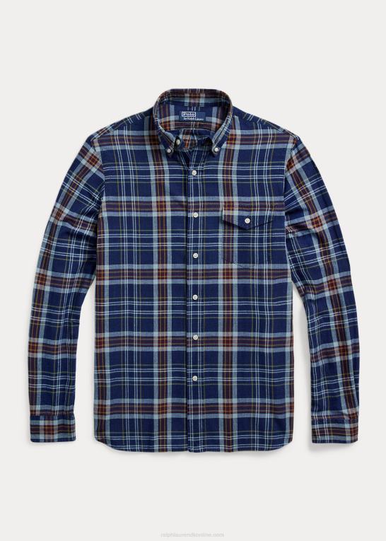 indigo/rød multi Mænd Ralph Lauren klassisk pasform madras skjorte Z426B8517