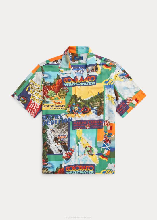 kajak ekspedition Mænd Ralph Lauren klassisk pasform lejrskjorte med kajakprint Z426B714