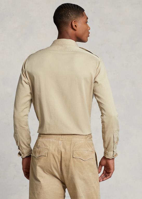 kaki Mænd Ralph Lauren klassisk pasform twill arbejdsskjorte Z426B8435