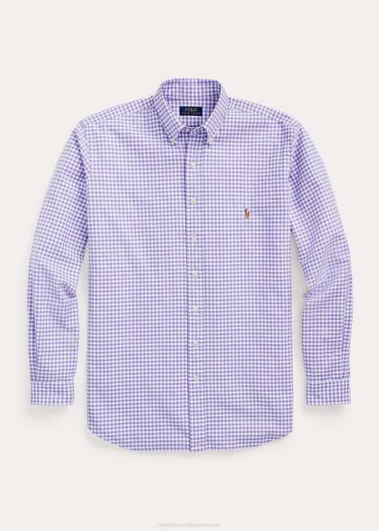 kaktus lilla/hvid Mænd Ralph Lauren gingham oxford skjorte Z426B1423