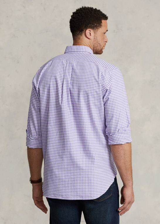 kaktus lilla/hvid Mænd Ralph Lauren gingham oxford skjorte Z426B1423