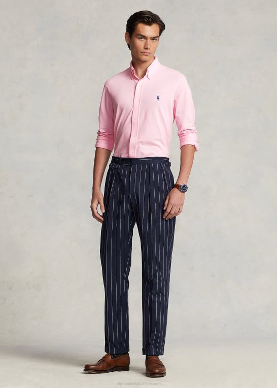 karmel pink Mænd Ralph Lauren fjervægts skjorte i mesh Z426B412
