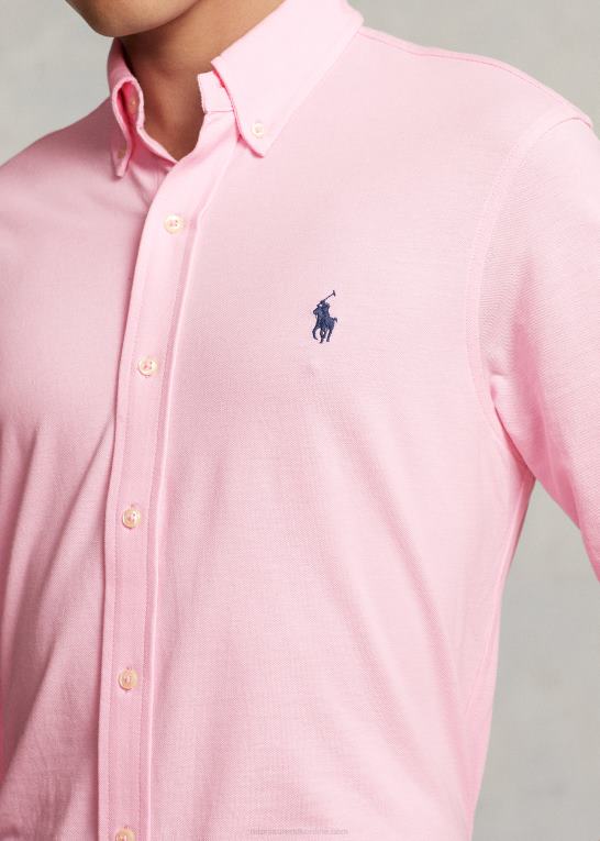 karmel pink Mænd Ralph Lauren fjervægts skjorte i mesh Z426B412