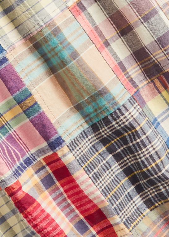key west patchwork Mænd Ralph Lauren klassisk pasform patchwork madras lejrskjorte Z426B1070