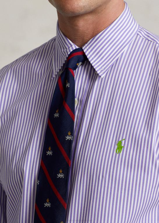 lavendel/hvid Mænd Ralph Lauren klassisk pasform stribet stræk poplin skjorte Z426B774