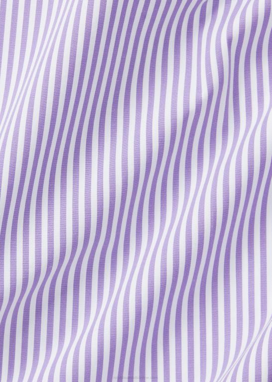 lavendel/hvid Mænd Ralph Lauren klassisk pasform stribet stræk poplin skjorte Z426B774