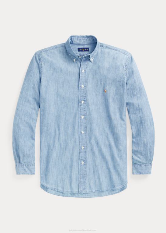 let indigo Mænd Ralph Lauren chambray skjorte Z426B1870