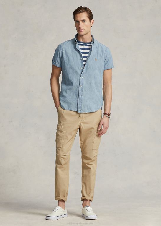 let indigo Mænd Ralph Lauren klassisk pasform chambray skjorte Z426B833