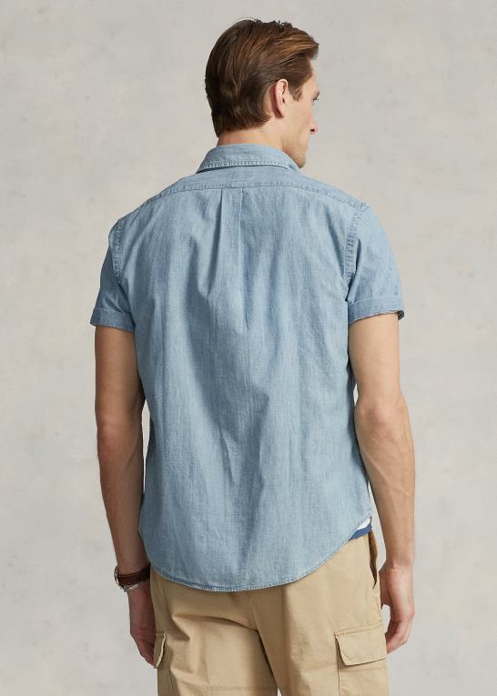 let indigo Mænd Ralph Lauren klassisk pasform chambray skjorte Z426B833