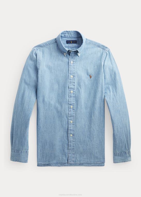 let indigo Mænd Ralph Lauren klassisk pasform chambray skjorte Z426B8424