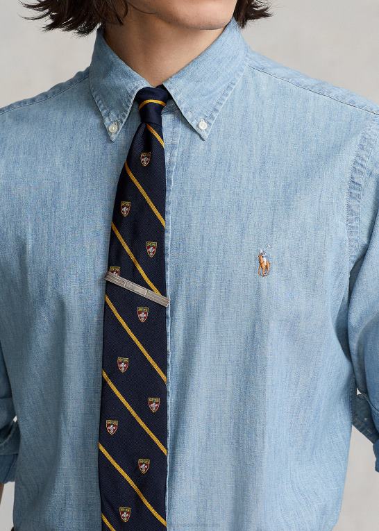 let indigo Mænd Ralph Lauren klassisk pasform chambray skjorte Z426B8424