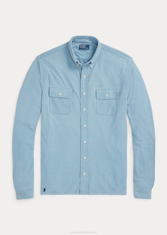 let indigo Mænd Ralph Lauren strik chambray arbejdsskjorte Z426B1360