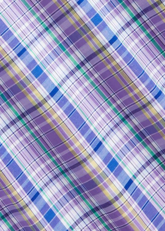 lilla/gul multi Mænd Ralph Lauren klassisk pasform plaid stretch poplin skjorte Z426B572