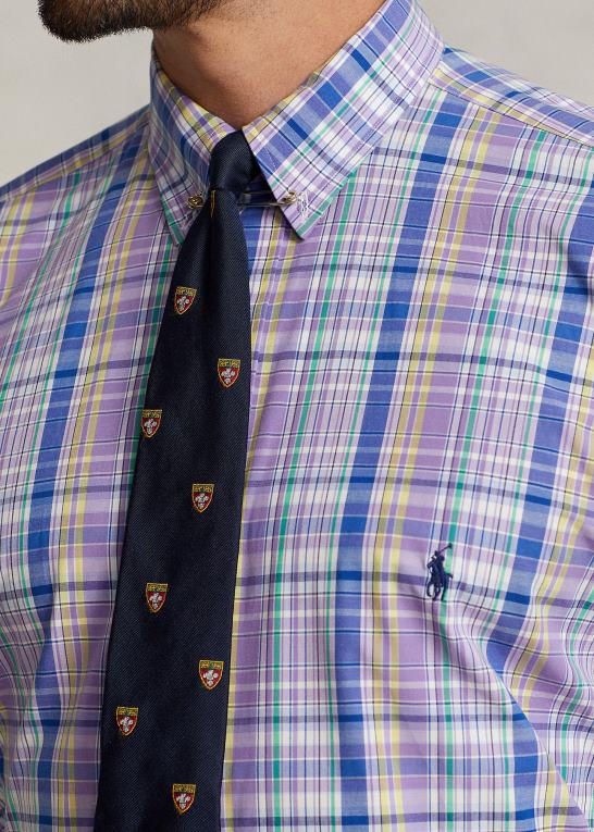 lilla/gul multi Mænd Ralph Lauren plaid stretch poplin skjorte Z426B1809