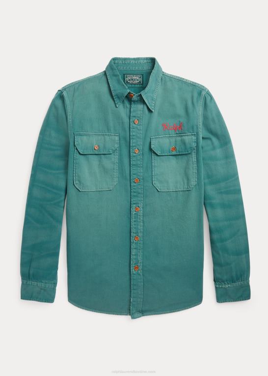 lorain emb Mænd Ralph Lauren klassisk pasform denim arbejdsskjorte Z426B8525