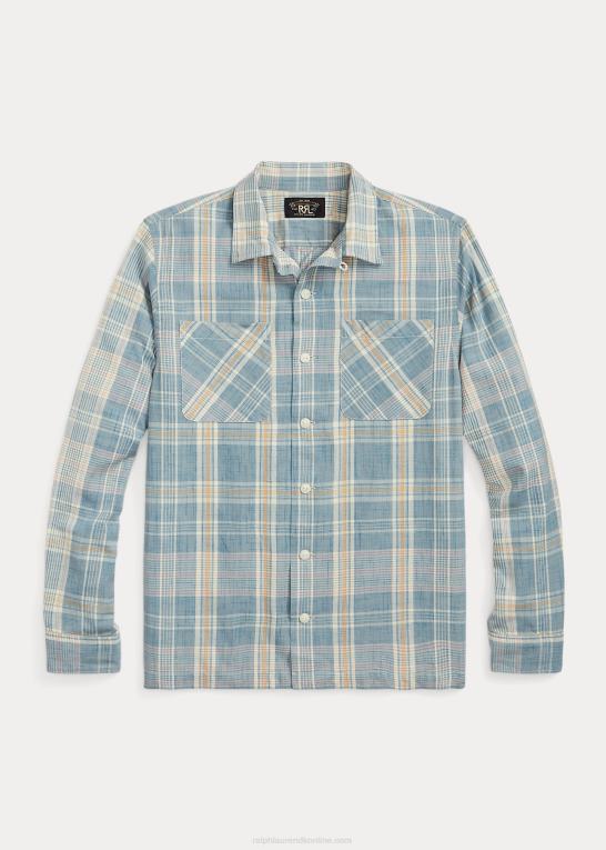 lyseblå Mænd Ralph Lauren madras lejrtrøje Z426B1708