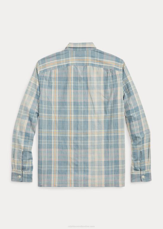 lyseblå Mænd Ralph Lauren madras lejrtrøje Z426B1708