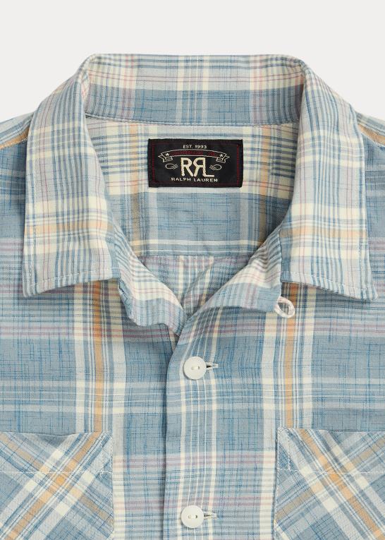lyseblå Mænd Ralph Lauren madras lejrtrøje Z426B1708