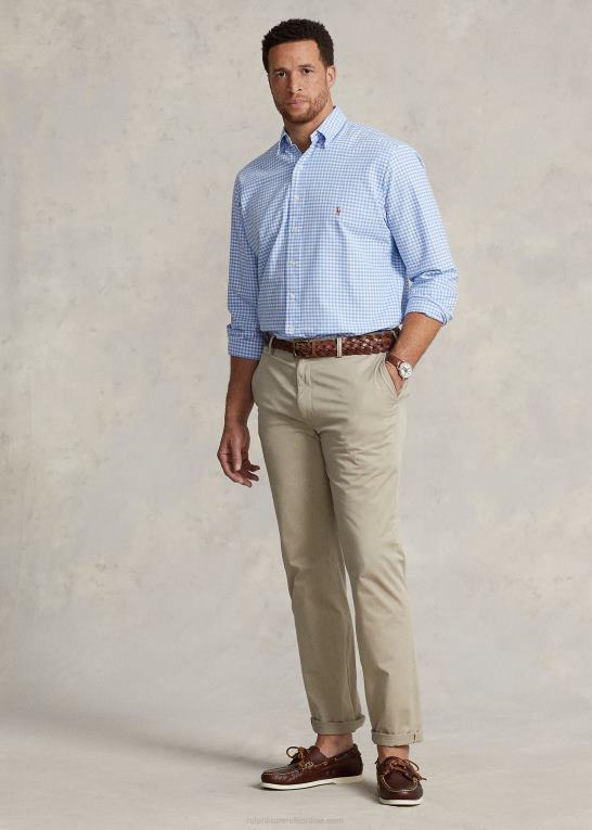 lyseblå/hvid Mænd Ralph Lauren gingham oxford skjorte Z426B1421