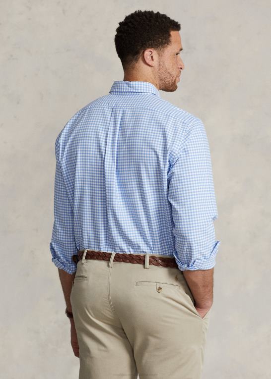 lyseblå/hvid Mænd Ralph Lauren gingham oxford skjorte Z426B1421