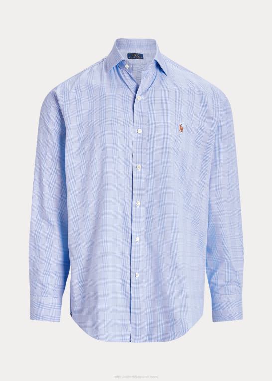 lyseblå/hvid Mænd Ralph Lauren klassisk pasform plaid præstationsskjorte Z426B8488