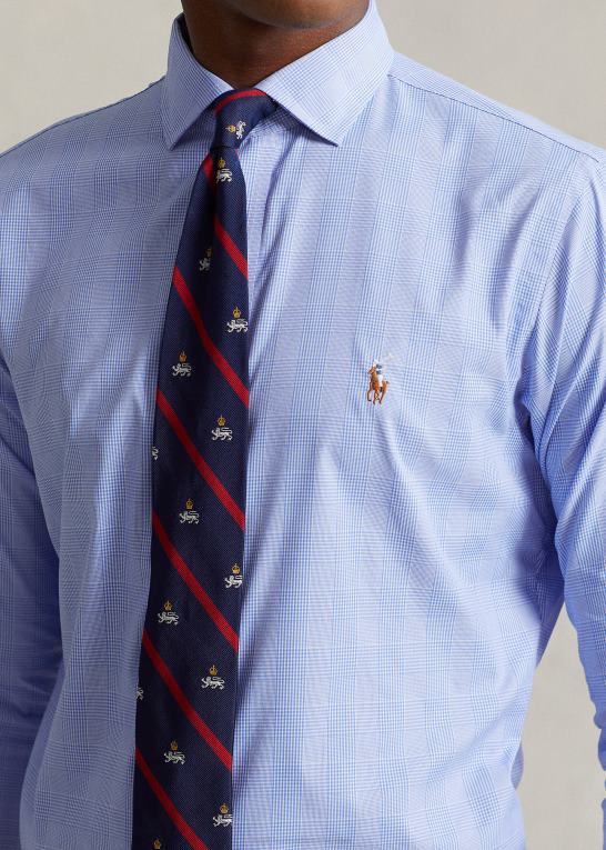 lyseblå/hvid Mænd Ralph Lauren klassisk pasform plaid præstationsskjorte Z426B8488