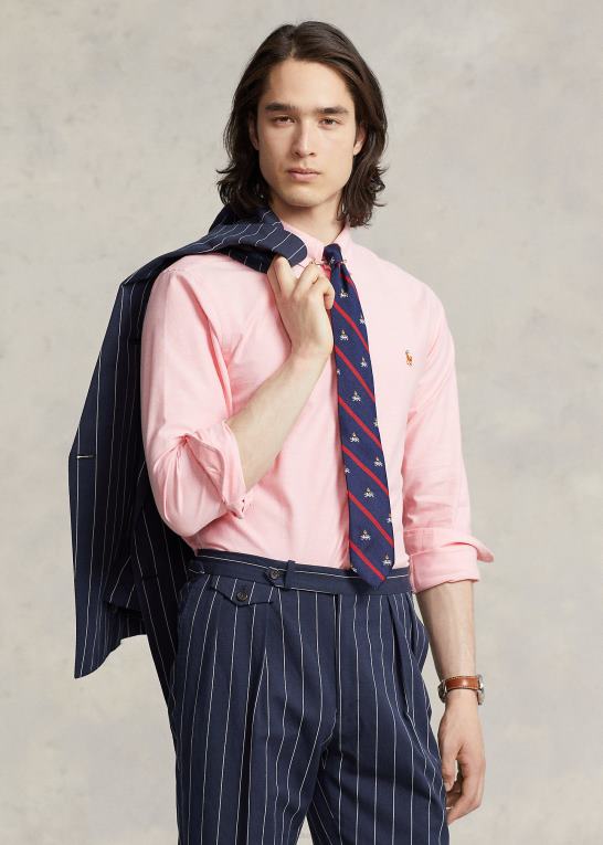 lyserød Mænd Ralph Lauren slim fit stretch oxford skjorte Z426B604