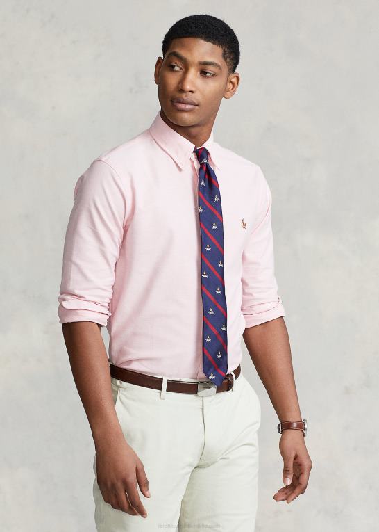 lyserød Mænd Ralph Lauren slim fit stretch oxford skjorte Z426B604