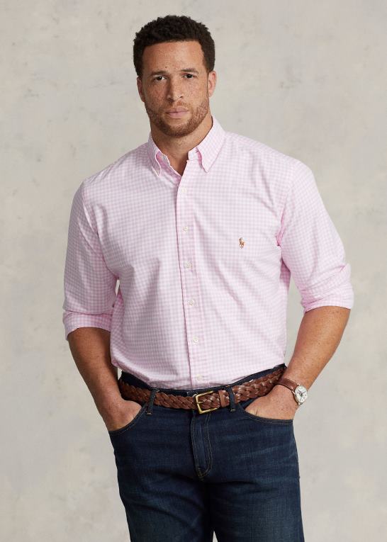 lyserød/hvid Mænd Ralph Lauren gingham oxford skjorte Z426B1422