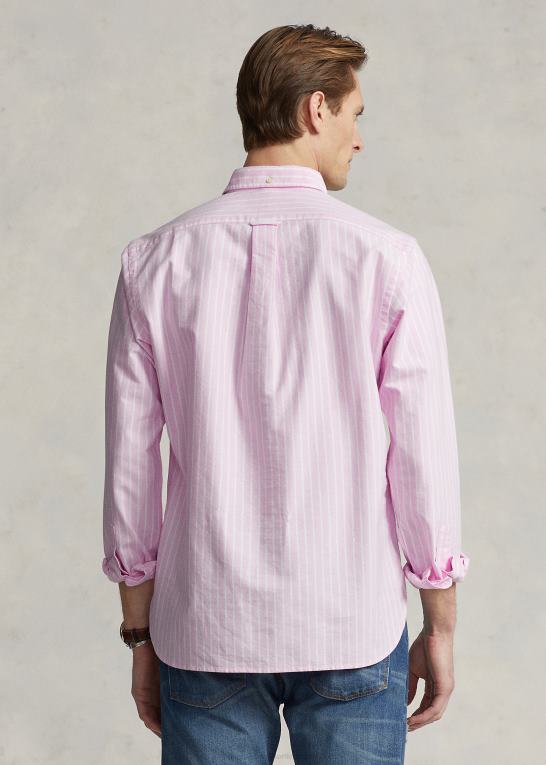 lyserød/hvid Mænd Ralph Lauren klassisk pasform stribet oxford popover skjorte Z426B931