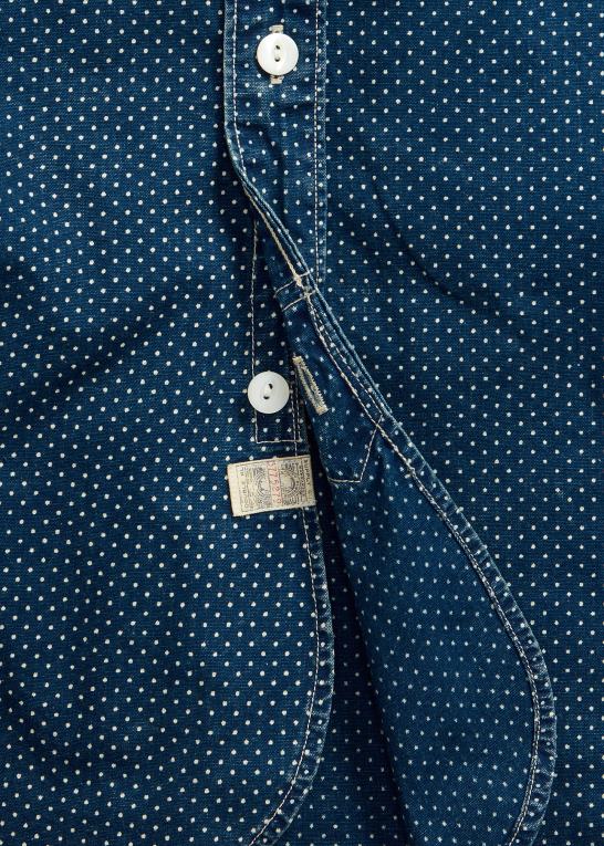 mørk indigo Mænd Ralph Lauren polkaprikket vævet arbejdsskjorte Z426B1771