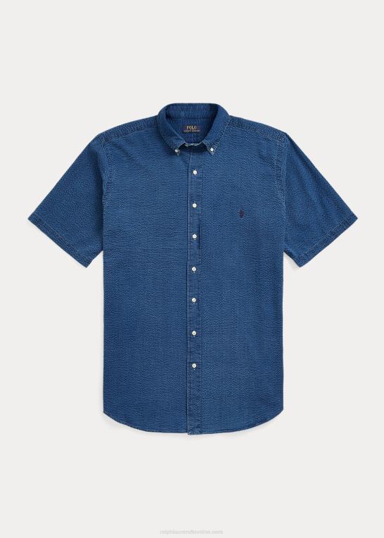 mørk indigo Mænd Ralph Lauren seersucker skjorte Z426B1598