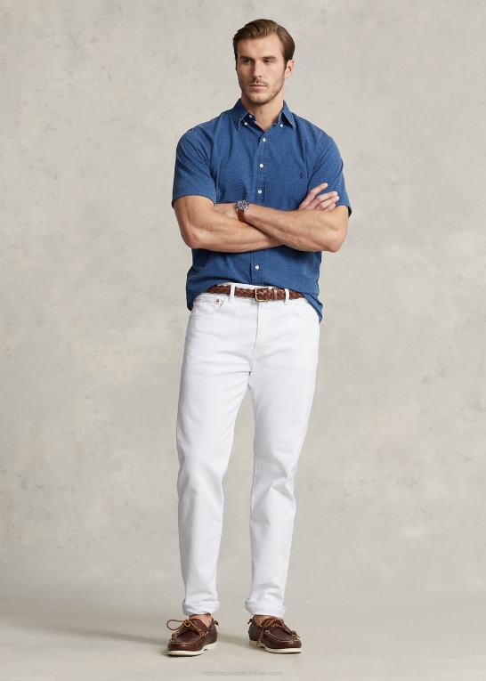 mørk indigo Mænd Ralph Lauren seersucker skjorte Z426B1598