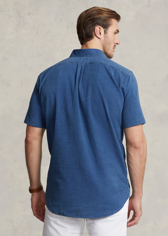 mørk indigo Mænd Ralph Lauren seersucker skjorte Z426B1598