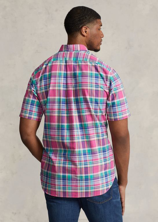 mørk pink/grøn multi Mænd Ralph Lauren plaid oxford skjorte Z426B1494