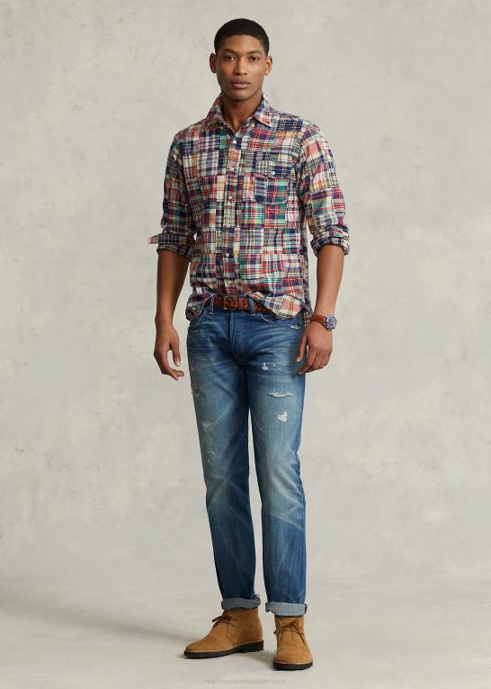madras patchwork Mænd Ralph Lauren klassisk pasform madras patchwork skjorte Z426B8524