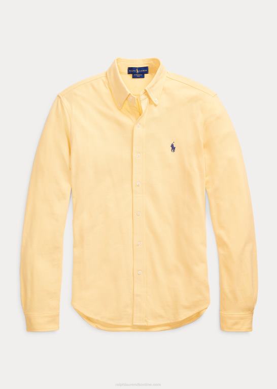 majs gul Mænd Ralph Lauren fjervægts skjorte i mesh Z426B416