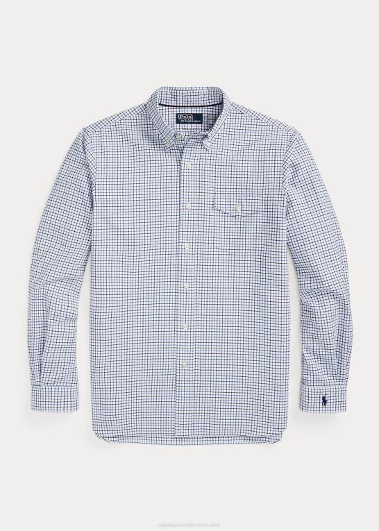 marineblå/blå multi Mænd Ralph Lauren ternet oxford skjorte i tilpasset pasform Z426B8627