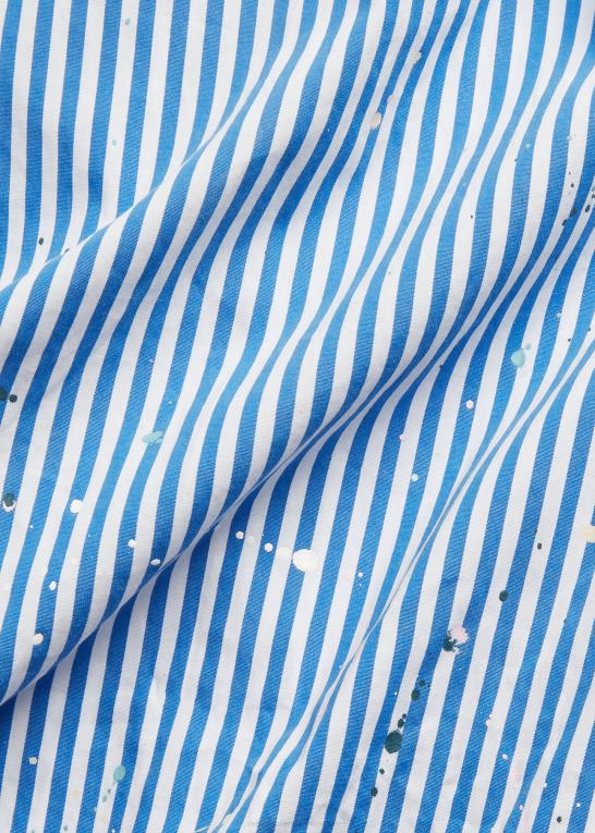 marineblå/hvid Mænd Ralph Lauren klassisk pasform maling-splatter poplin skjorte Z426B1044