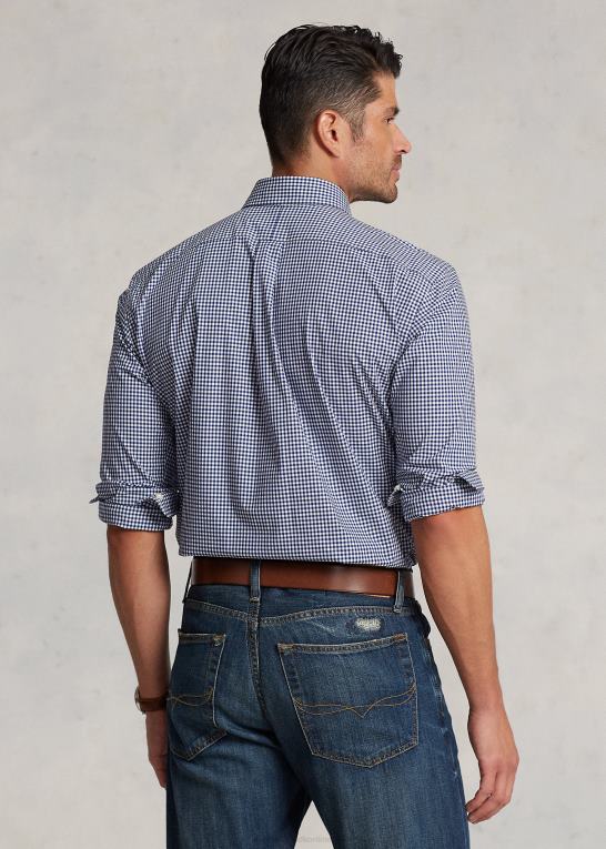 marineblå/hvid Mænd Ralph Lauren plaid stretch poplin skjorte Z426B1325