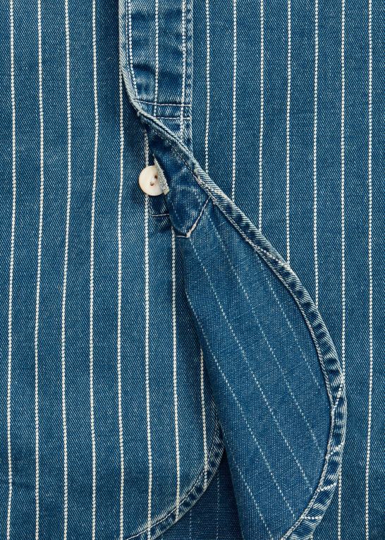 med indigo Mænd Ralph Lauren stribet arbejdsskjorte i twill Z426B1767