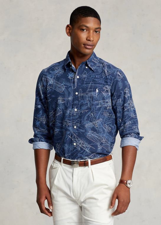 multi Mænd Ralph Lauren klassisk pasform oxford skjorte med flytryk Z426B8466