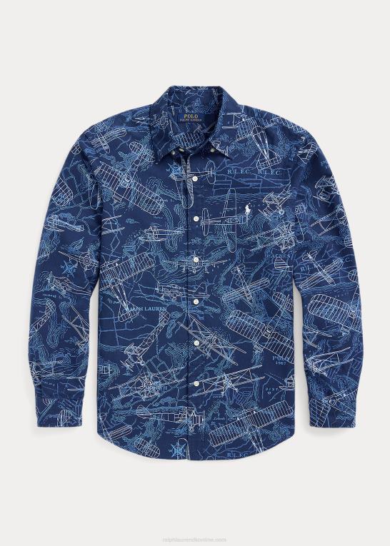 multi Mænd Ralph Lauren klassisk pasform oxford skjorte med flytryk Z426B8466