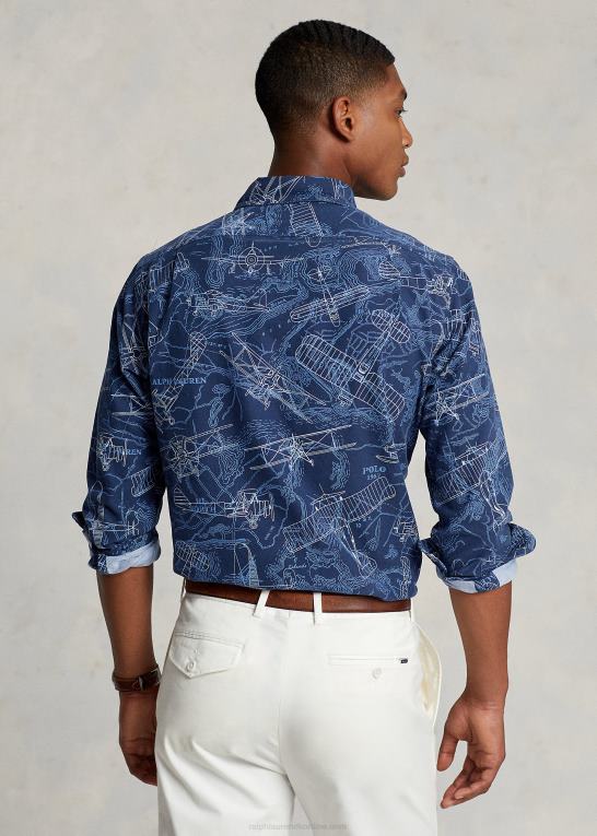 multi Mænd Ralph Lauren klassisk pasform oxford skjorte med flytryk Z426B8466