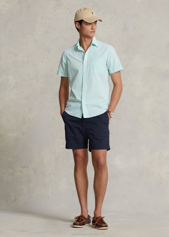 nøglevest grøn/hvid Mænd Ralph Lauren rl prepster klassisk pasform seersucker skjorte Z426B677