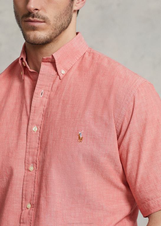 nautisk rød/hvid Mænd Ralph Lauren chambray skjorte Z426B1430