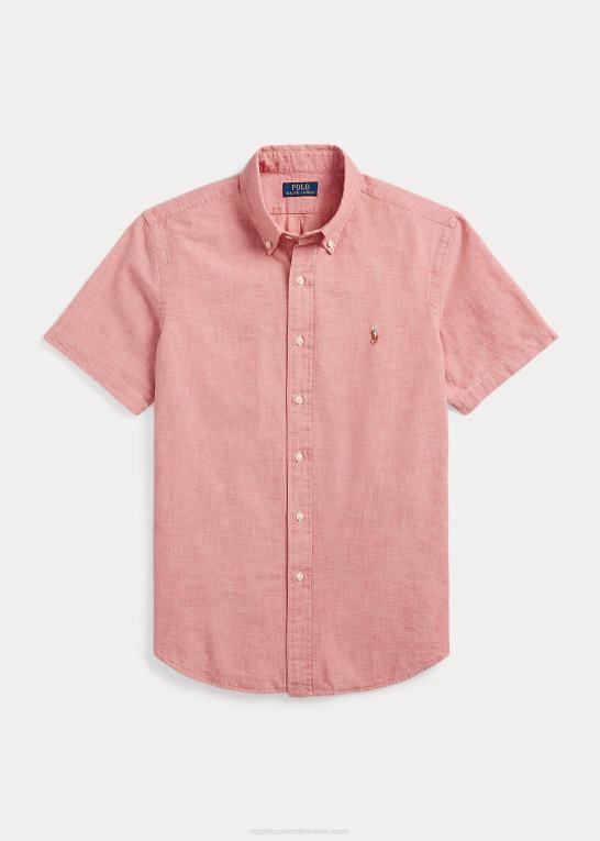 nautisk rød/hvid Mænd Ralph Lauren klassisk pasform chambray skjorte Z426B834