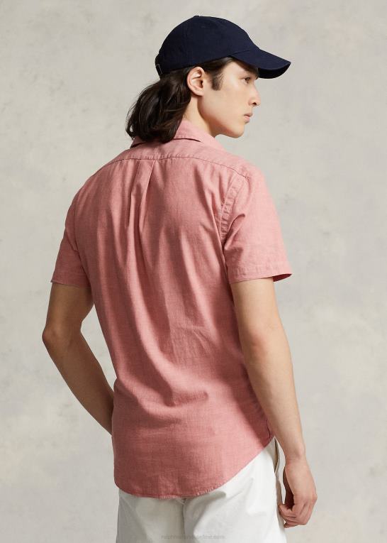 nautisk rød/hvid Mænd Ralph Lauren klassisk pasform chambray skjorte Z426B834