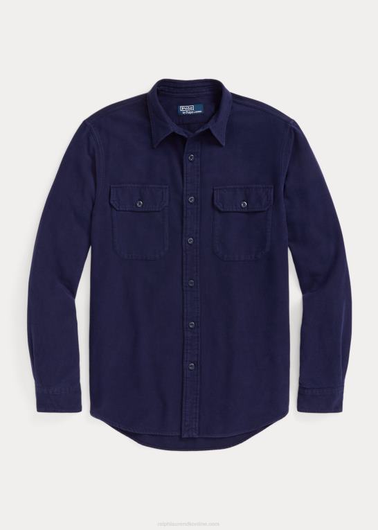 newport flåde Mænd Ralph Lauren arbejdsskjorte i klassisk pasform Z426B130