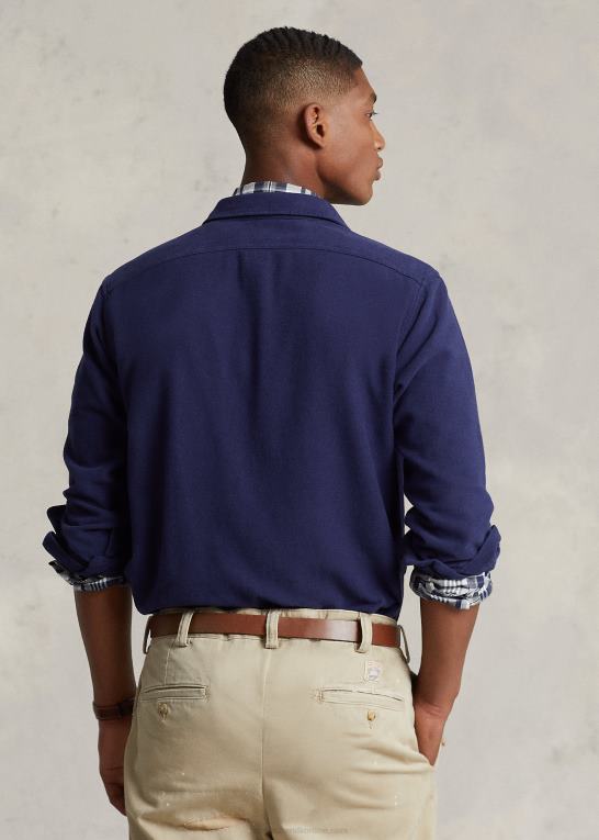 newport flåde Mænd Ralph Lauren arbejdsskjorte i klassisk pasform Z426B130